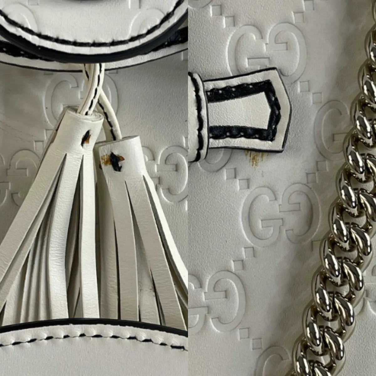 Gucci - Very Good - Emily Chain Flap Guccissima Medium - Off White - Handbag