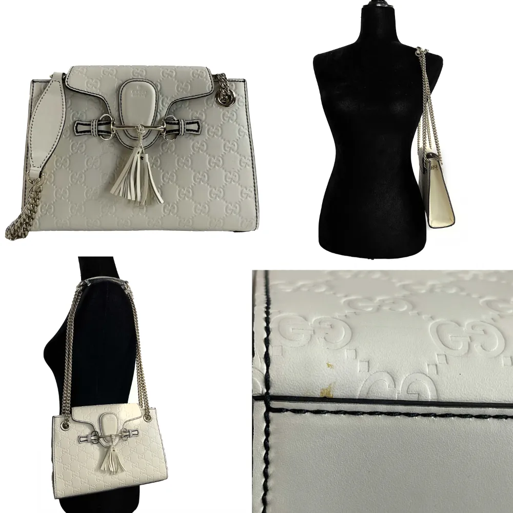 Gucci - Very Good - Emily Chain Flap Guccissima Medium - Off White - Handbag