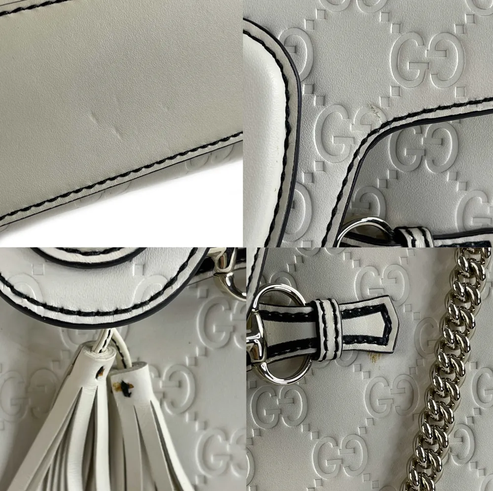 Gucci - Very Good - Emily Chain Flap Guccissima Medium - Off White - Handbag