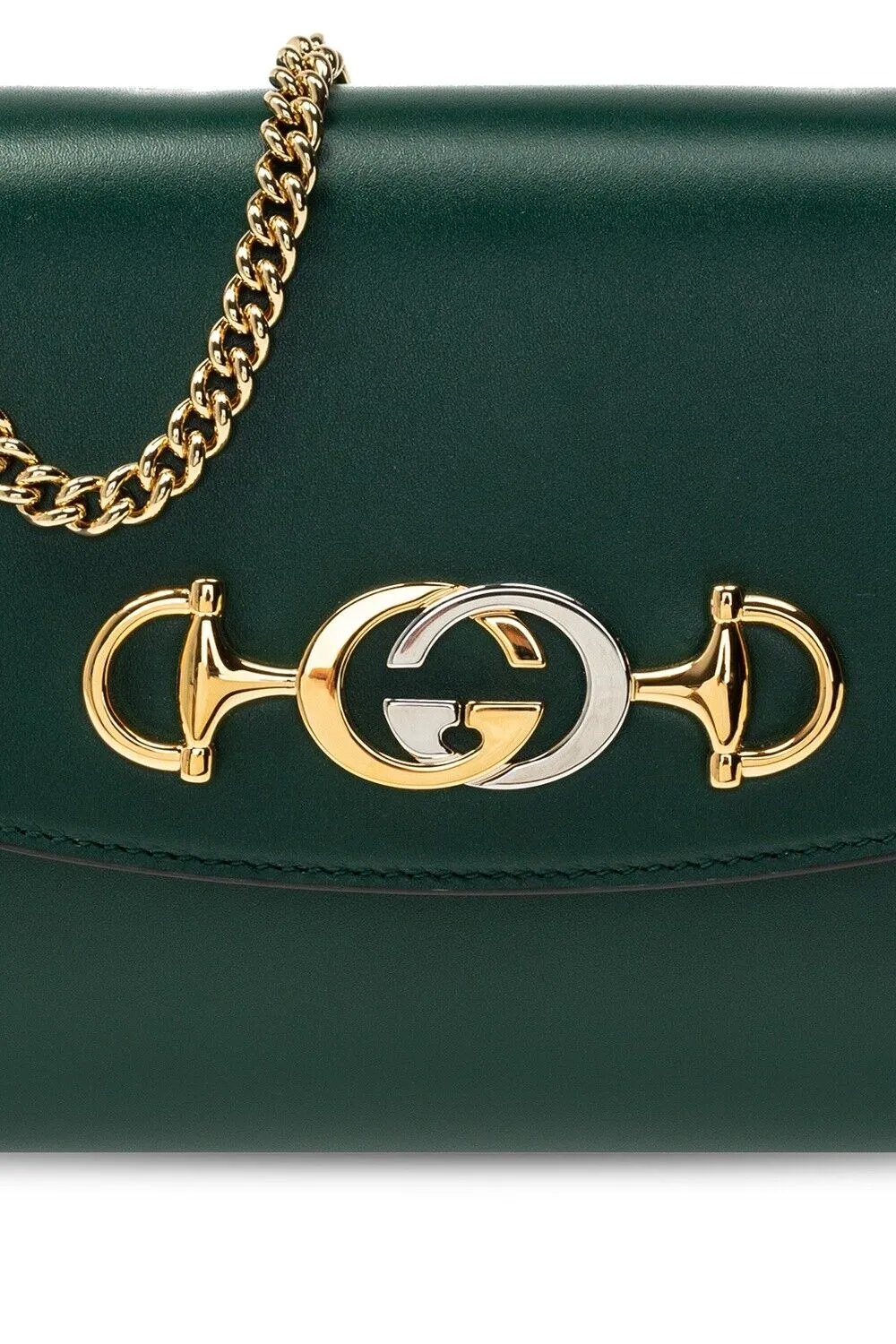 Gucci Zumi Shoulder Bag Mini Leather Green Designer Handbag Bag Purse Italy New