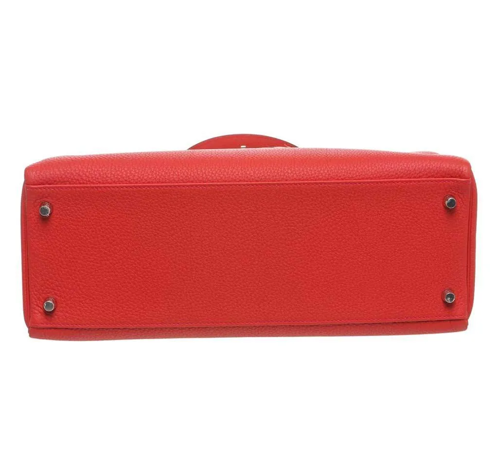 Hermès Kelly 35 Red Bag Palladium Hardware