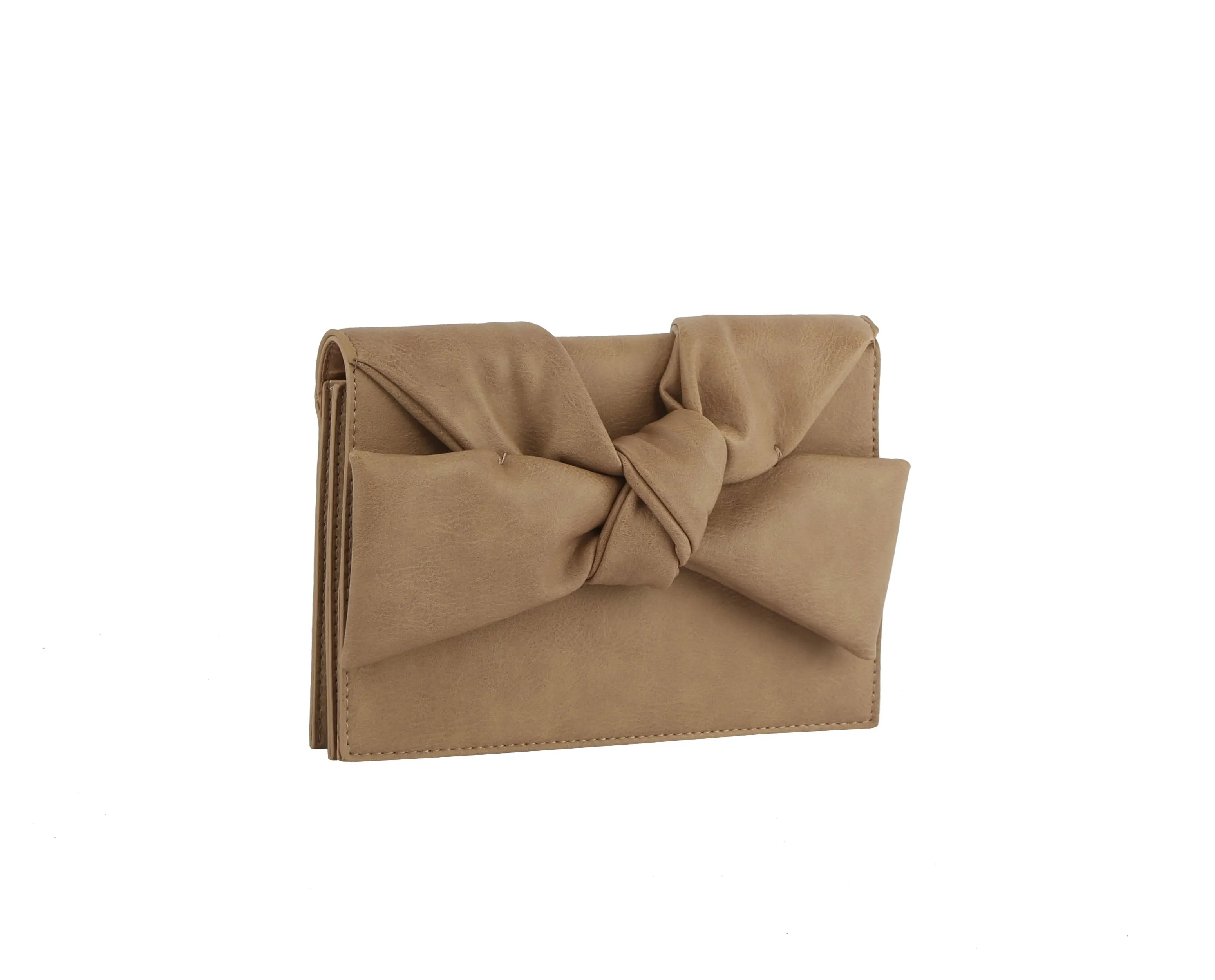 HF Evening Clutch Messenger Style With Cute Bow Tie Purse Vegan PU Leather Crossbody Shoulder Bag CL-0170