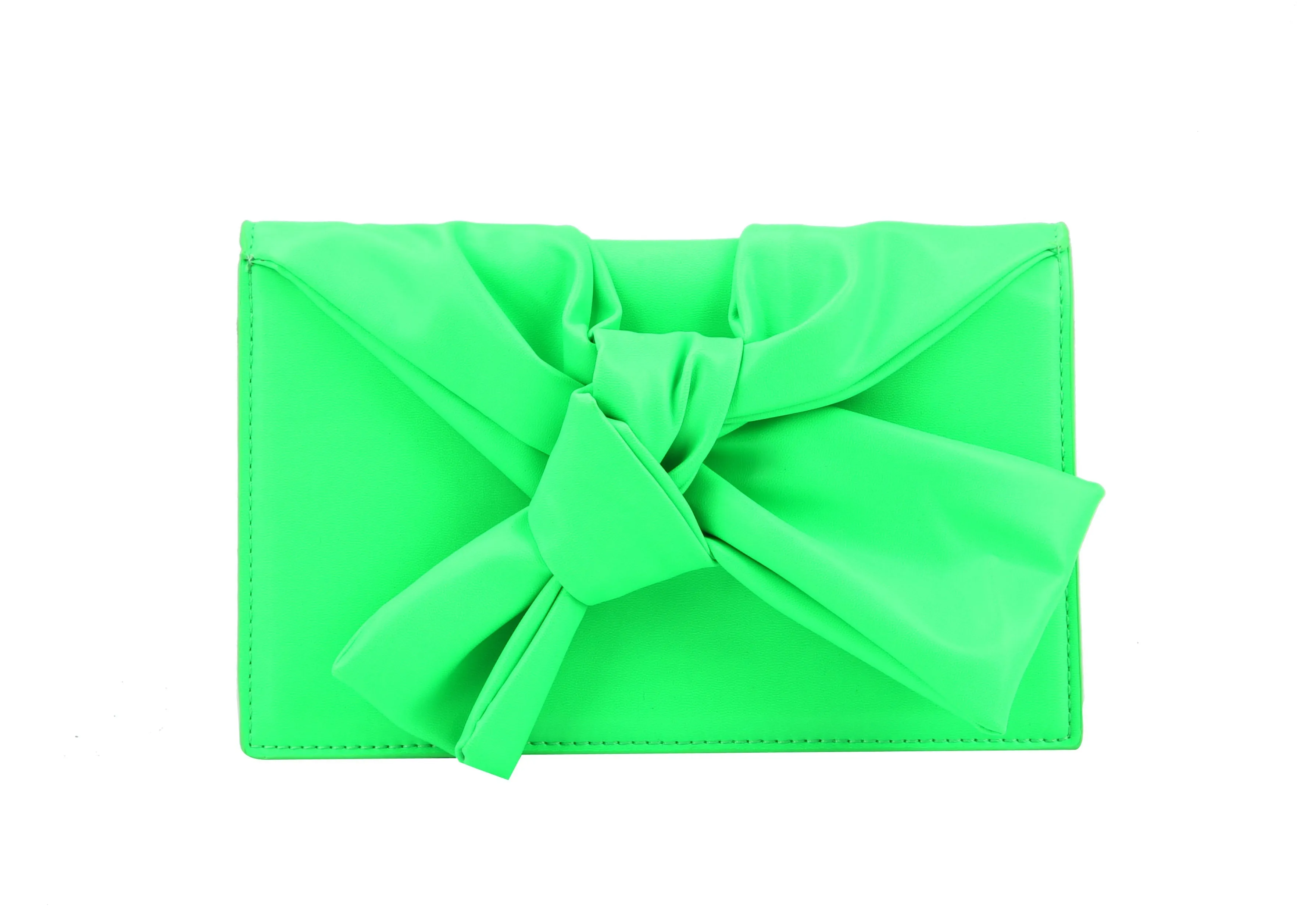 HF Evening Clutch Messenger Style With Cute Bow Tie Purse Vegan PU Leather Crossbody Shoulder Bag CL-0170