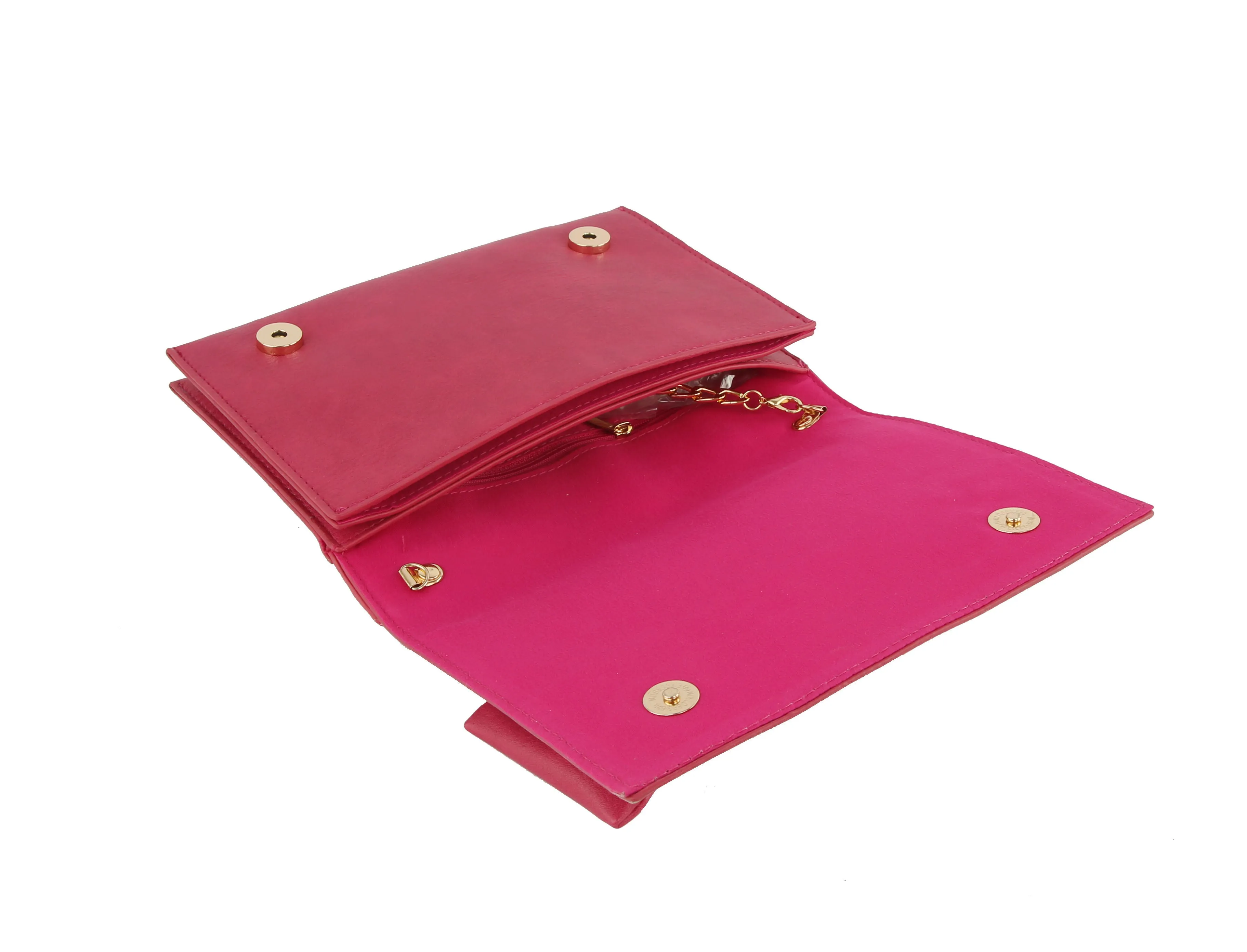 HF Evening Clutch Messenger Style With Cute Bow Tie Purse Vegan PU Leather Crossbody Shoulder Bag CL-0170