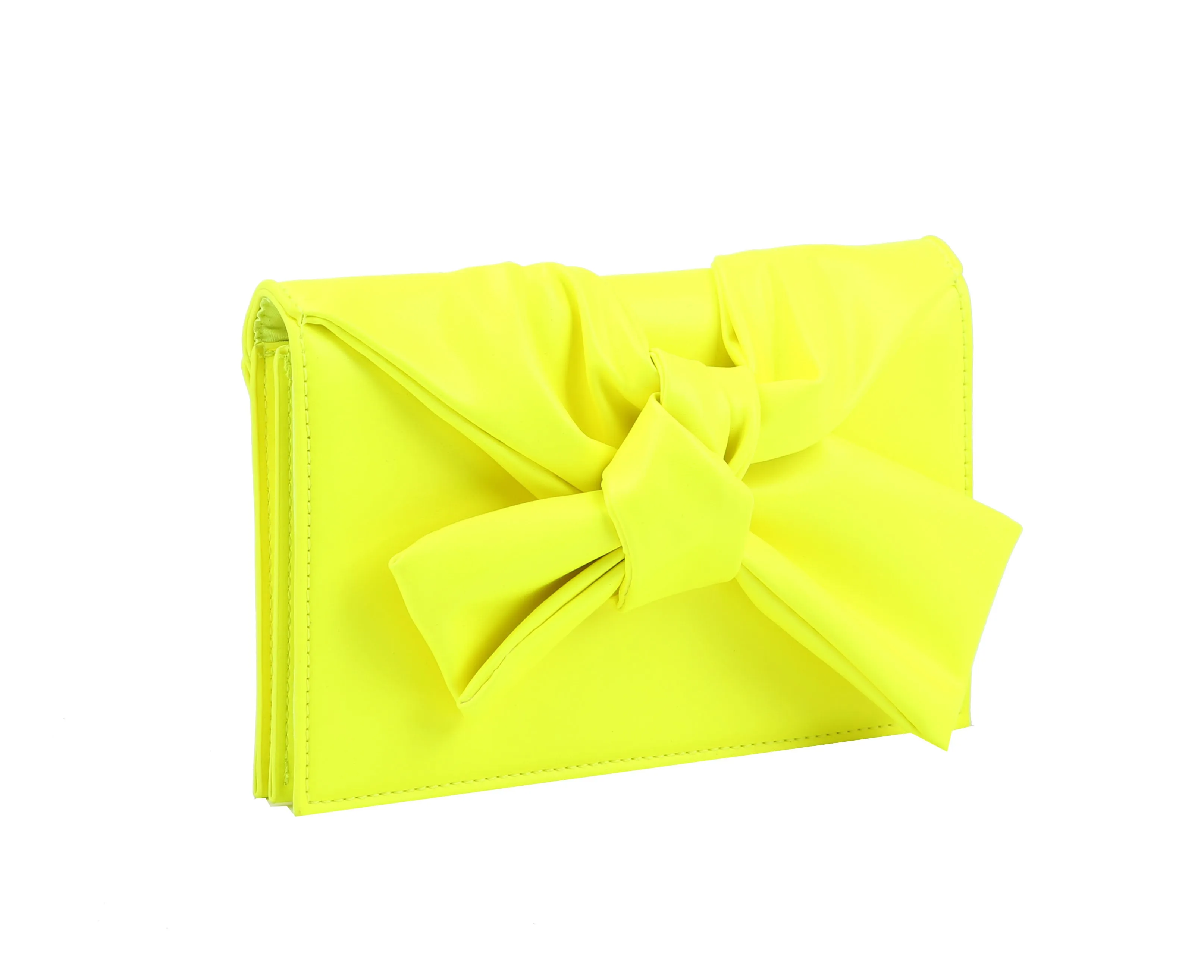 HF Evening Clutch Messenger Style With Cute Bow Tie Purse Vegan PU Leather Crossbody Shoulder Bag CL-0170