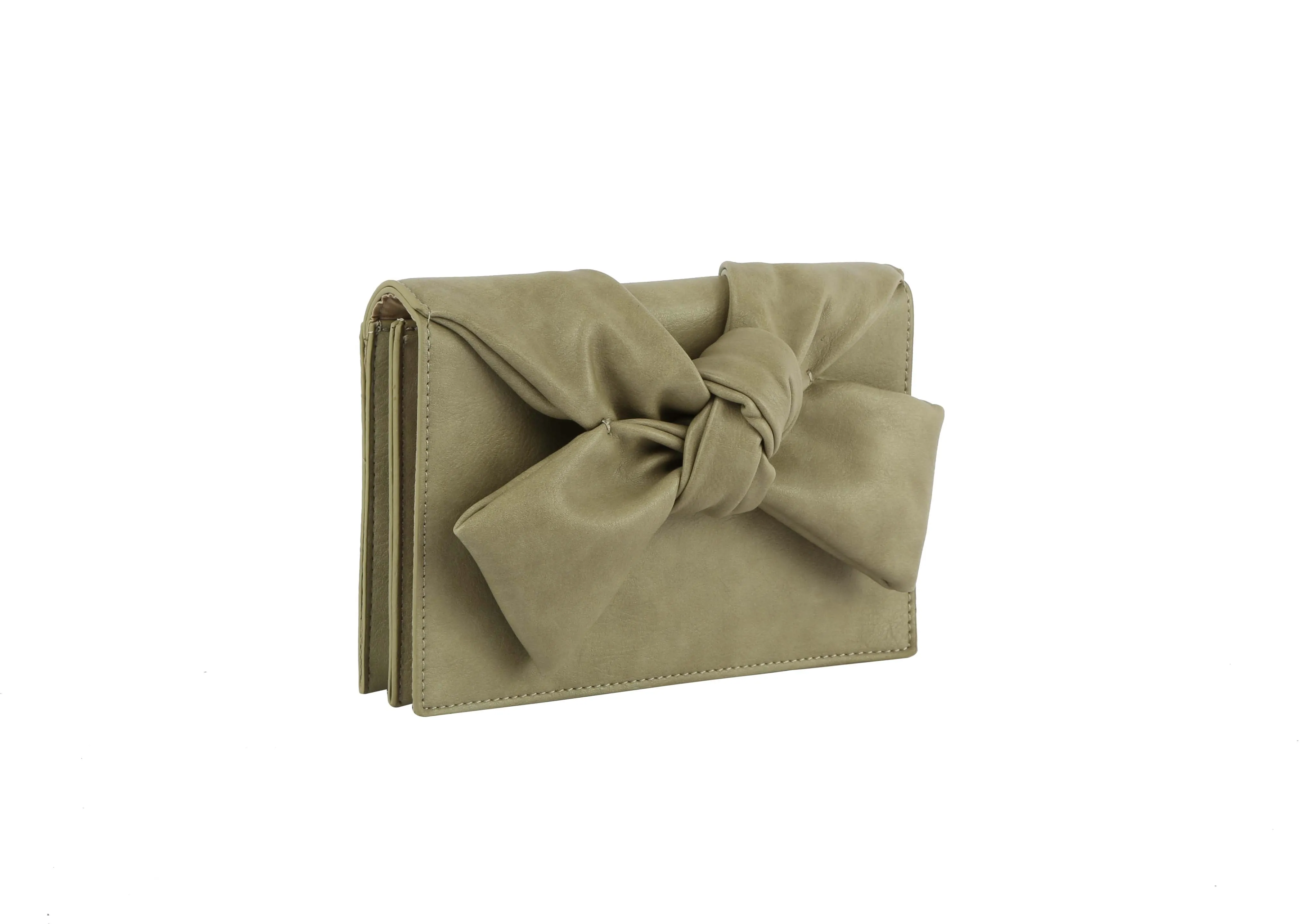 HF Evening Clutch Messenger Style With Cute Bow Tie Purse Vegan PU Leather Crossbody Shoulder Bag CL-0170