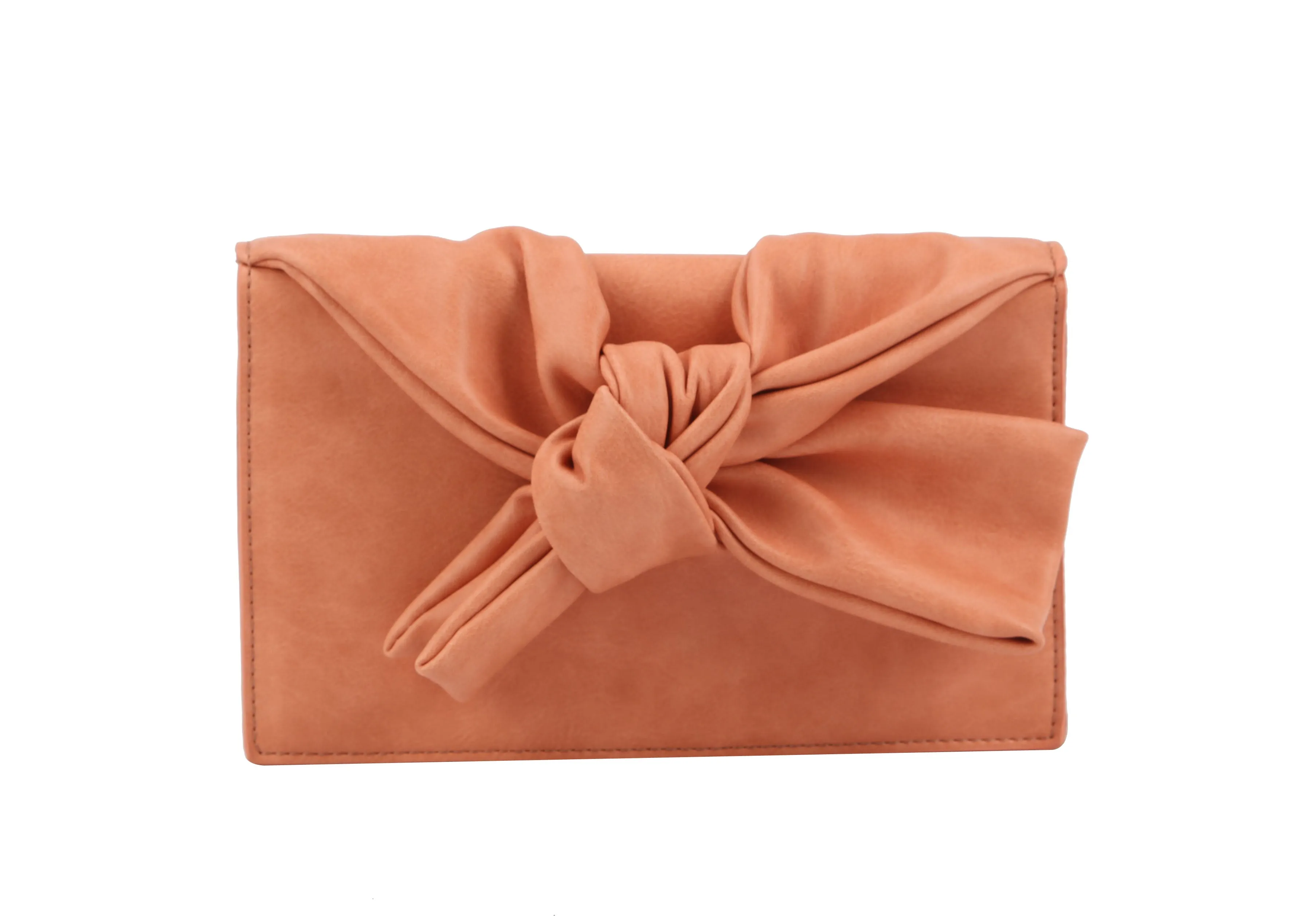 HF Evening Clutch Messenger Style With Cute Bow Tie Purse Vegan PU Leather Crossbody Shoulder Bag CL-0170