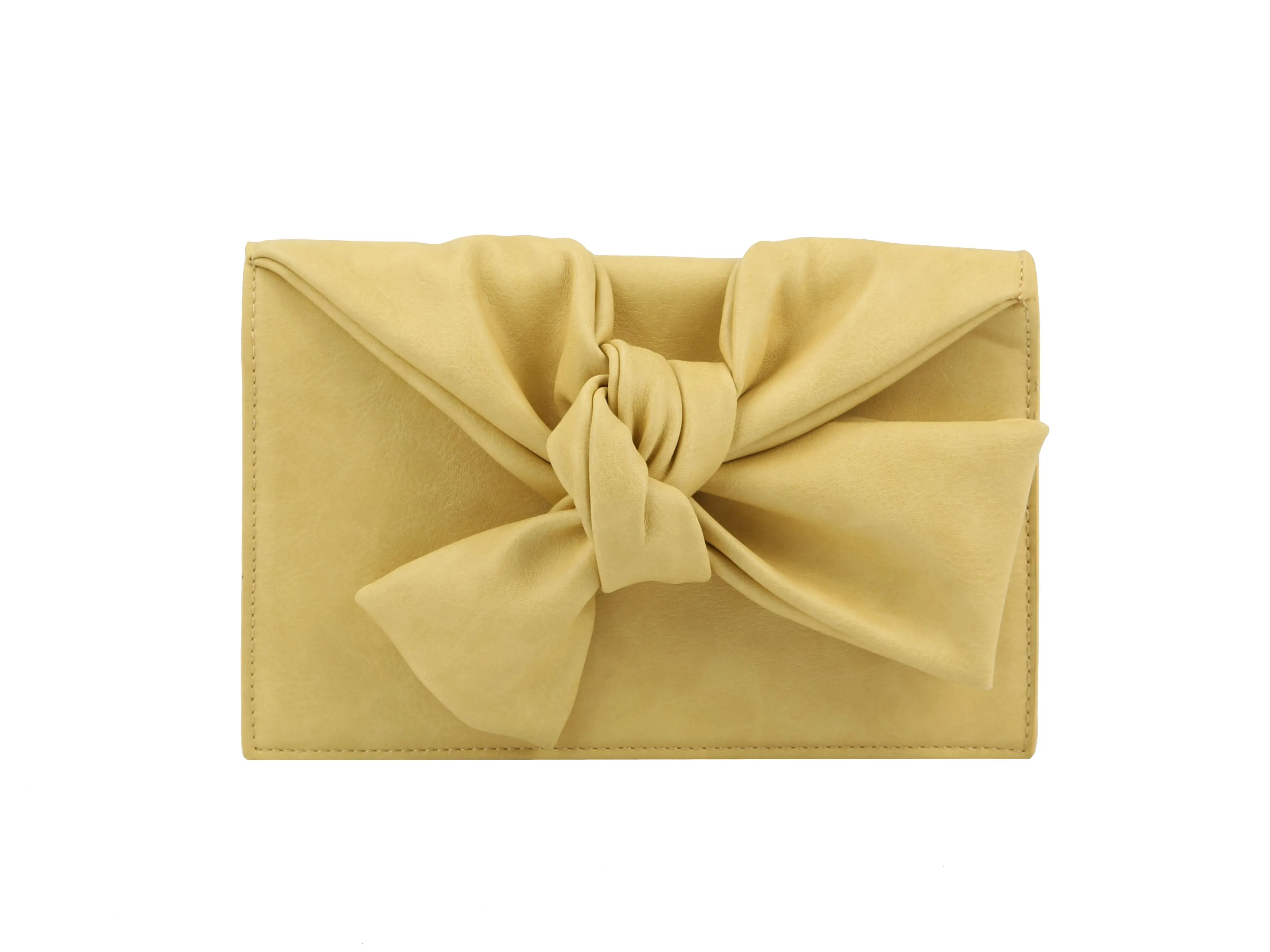 HF Evening Clutch Messenger Style With Cute Bow Tie Purse Vegan PU Leather Crossbody Shoulder Bag CL-0170
