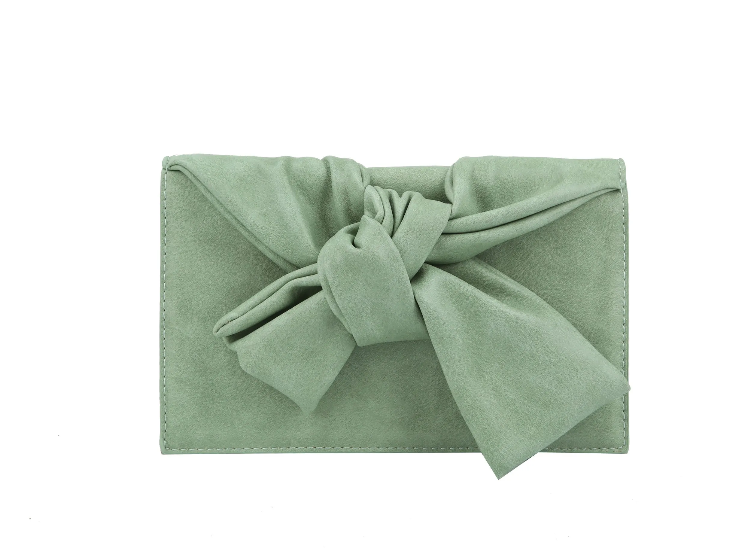 HF Evening Clutch Messenger Style With Cute Bow Tie Purse Vegan PU Leather Crossbody Shoulder Bag CL-0170