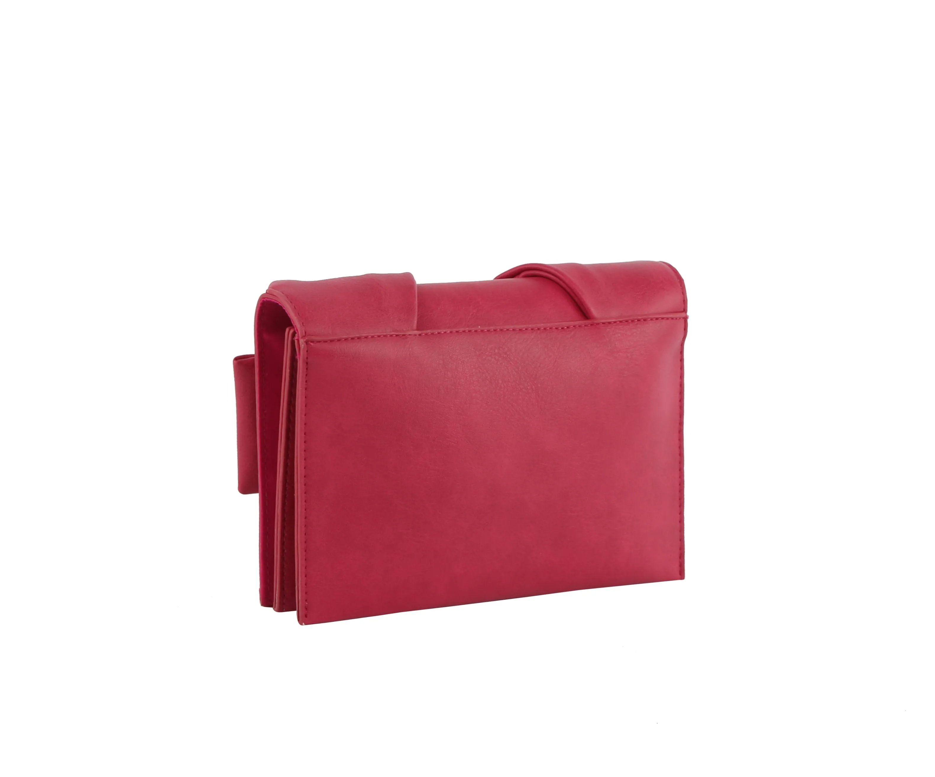 HF Evening Clutch Messenger Style With Cute Bow Tie Purse Vegan PU Leather Crossbody Shoulder Bag CL-0170