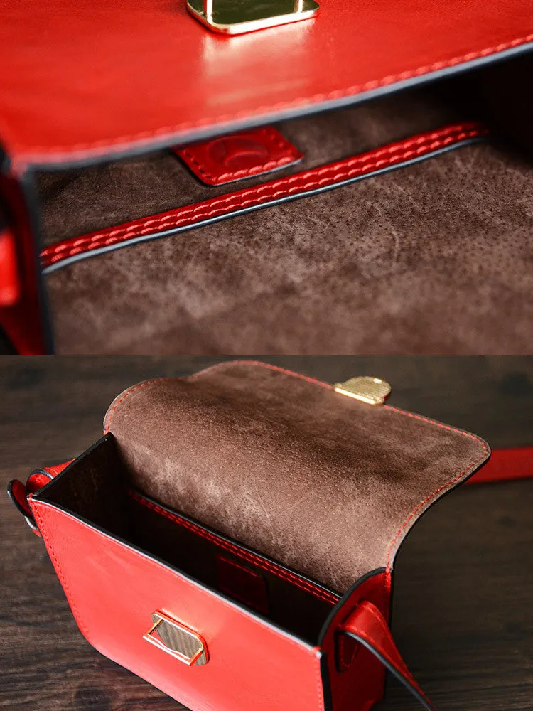 High Fashion Itanlian Vegetable Tanned Leather Satchel, Messenger Shoulder Bag For Women D031