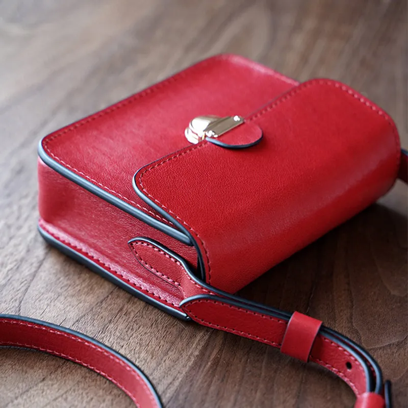 High Fashion Itanlian Vegetable Tanned Leather Satchel, Messenger Shoulder Bag For Women D031