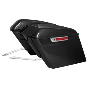 Hogworkz Unpainted Harley® Softail Stretched Saddlebag Conversion Kit w/ Chrome Hardware for '18-'22