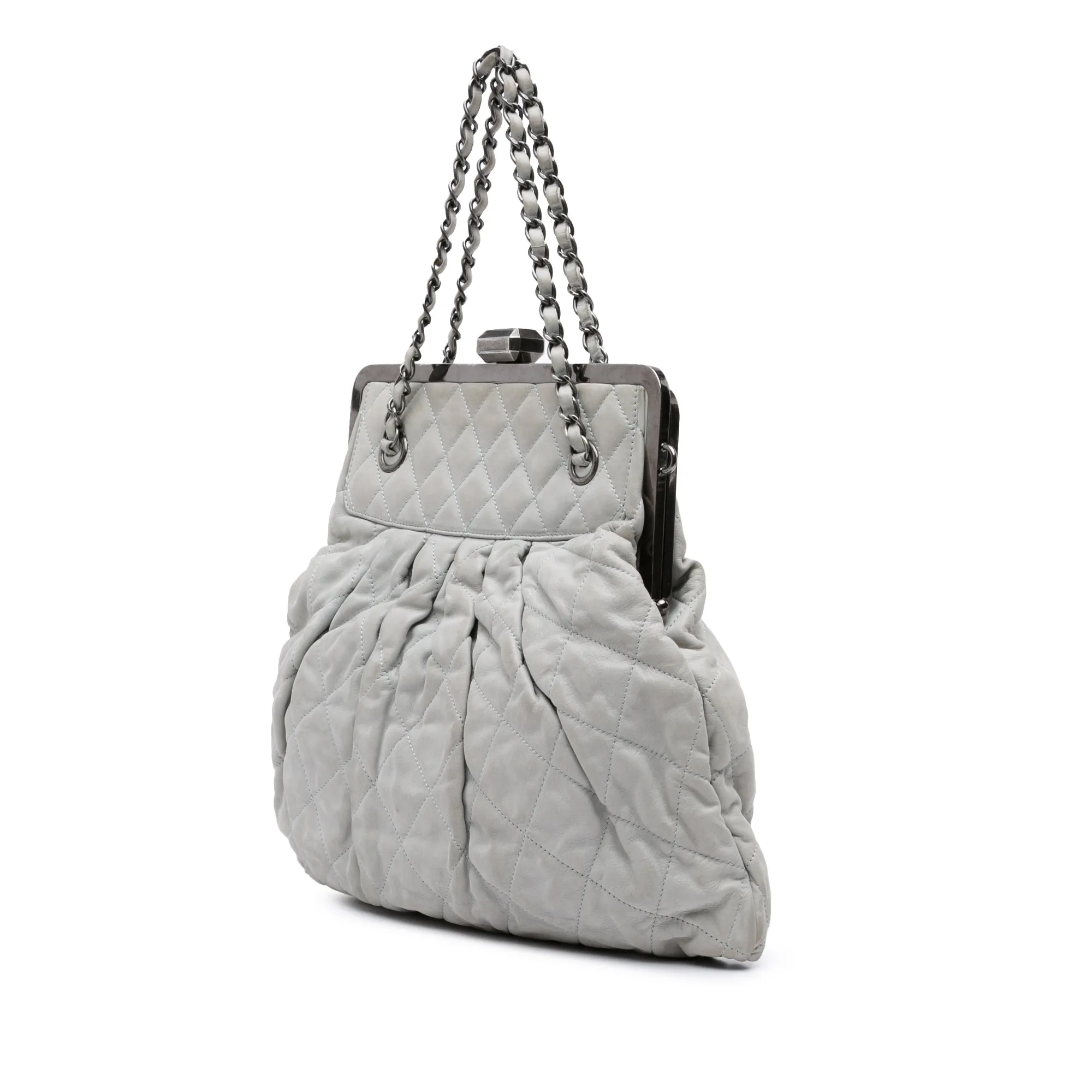 Iridescent Quilted Calfskin Chic Frame Satchel