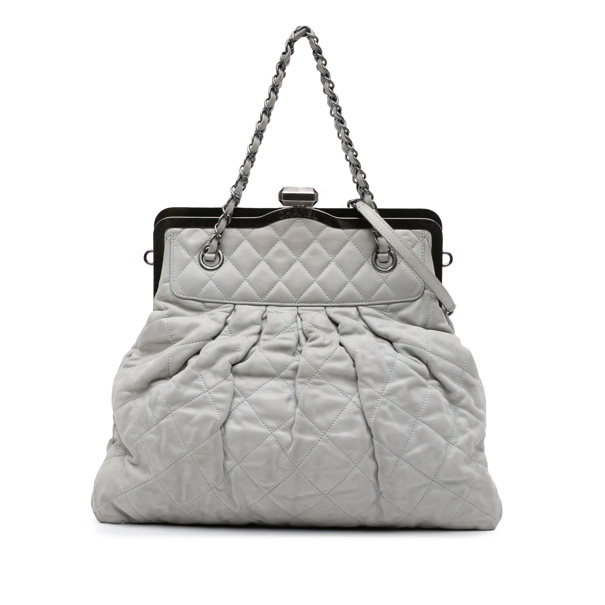 Iridescent Quilted Calfskin Chic Frame Satchel
