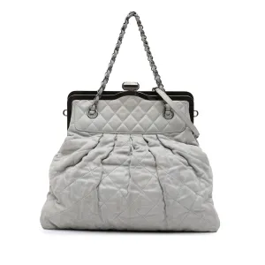 Iridescent Quilted Calfskin Chic Frame Satchel