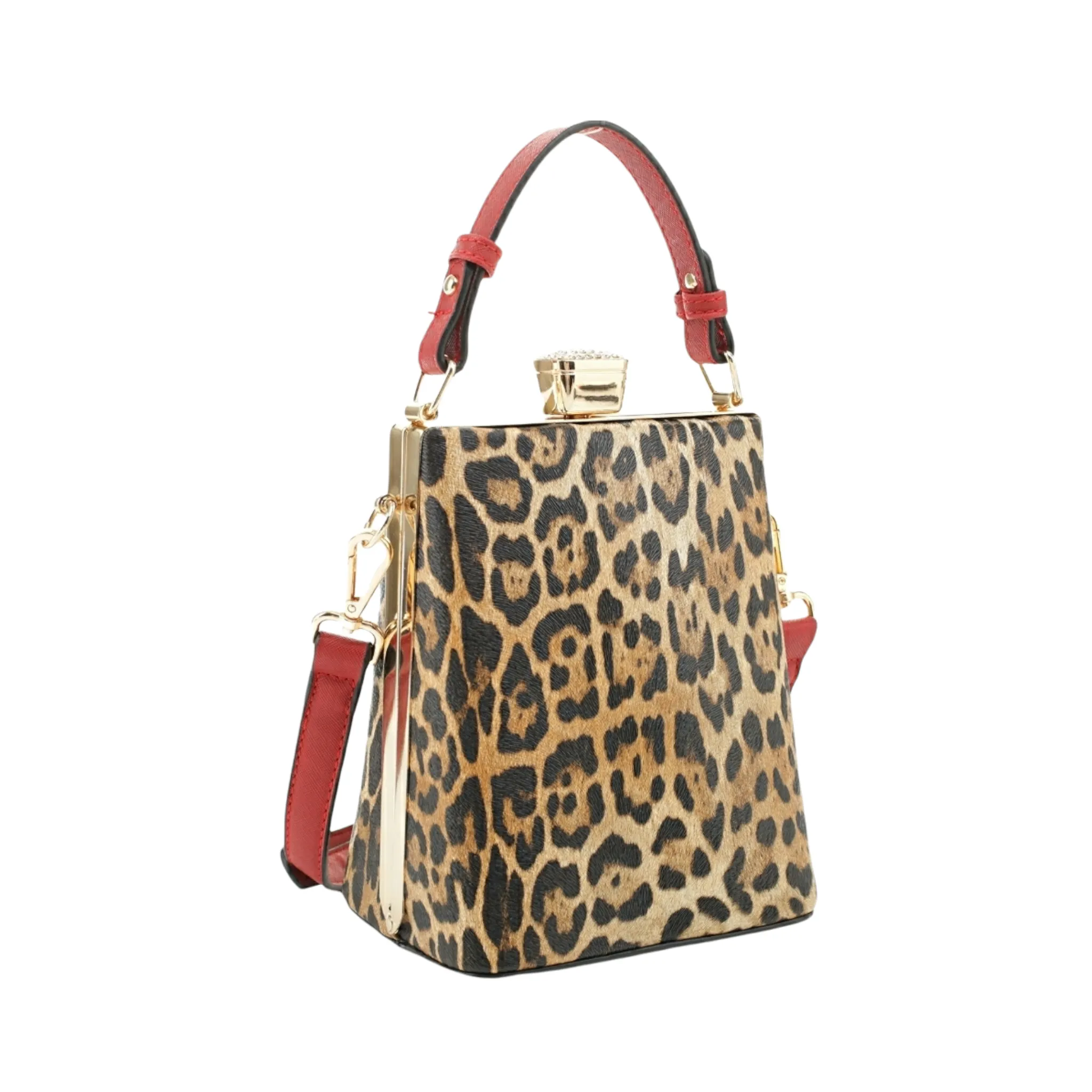 Isabelle Leopard Print Crossbody Satchel