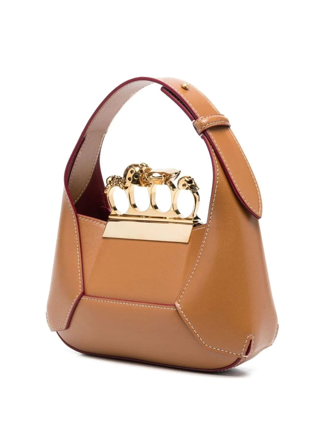 Jewelled Hobo Mini Bag, Tan/Gold