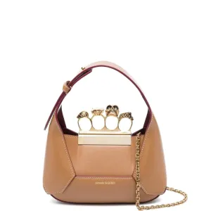 Jewelled Hobo Mini Bag, Tan/Gold