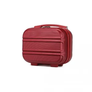 Kono 12 Inch Lightweight Hard Shell Abs Vanity Case - Burgundy