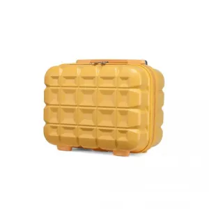 Kono 13 Inch Lightweight Hard Shell ABS Vanity Case - Yellow