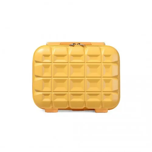 Kono 13 Inch Lightweight Hard Shell ABS Vanity Case - Yellow