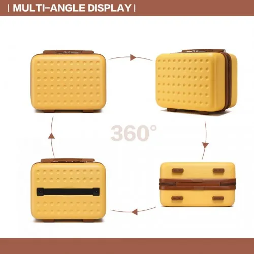 Kono 13 Inch Special Hard Shell Abs Vanity Case - Yellow