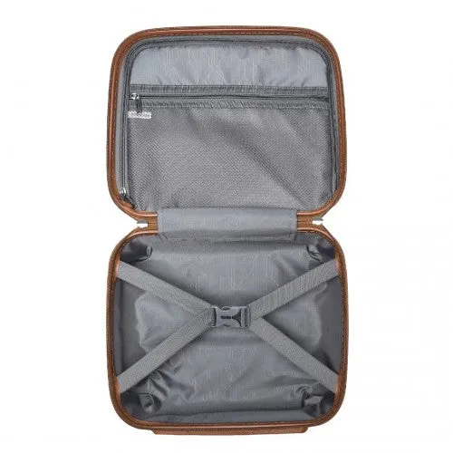 Kono 14 Inch Multi Texture Hard Shell PP Vanity Case - Cream