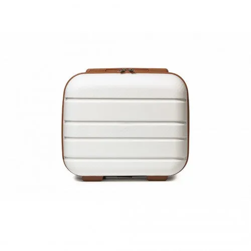 Kono 14 Inch Multi Texture Hard Shell PP Vanity Case - Cream