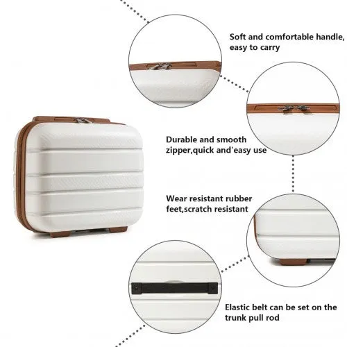 Kono 14 Inch Multi Texture Hard Shell PP Vanity Case - Cream