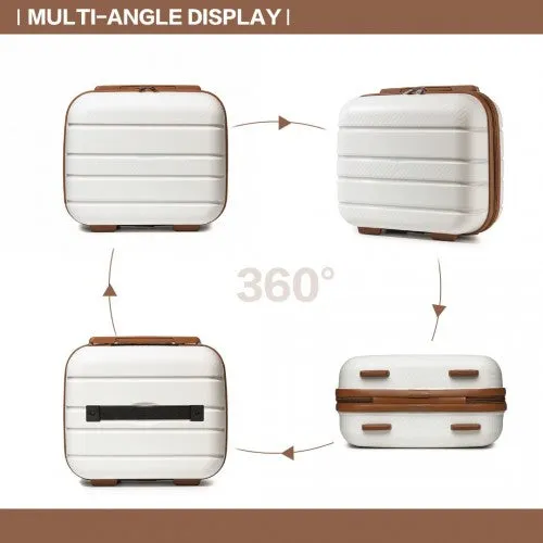Kono 14 Inch Multi Texture Hard Shell PP Vanity Case - Cream