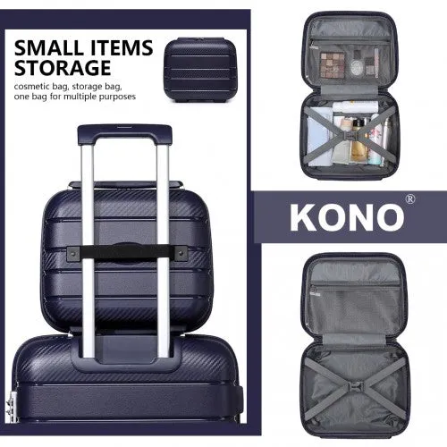 Kono 14 Inch Multi Texture Hard Shell PP Vanity Case - Navy