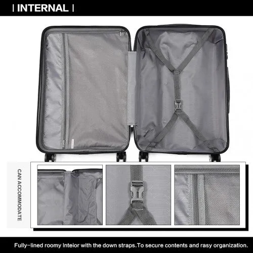 Kono 20-24-28” Bandage Effect Hard Shell Suitcase - Black