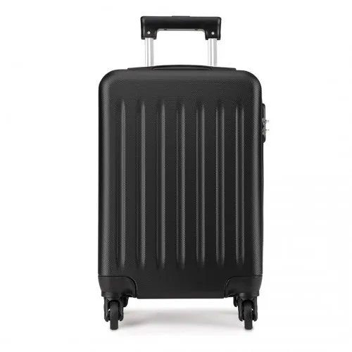 Kono 20 Inch Abs Hard Shell Luggage 4 Wheel Spinner Suitcase - Black