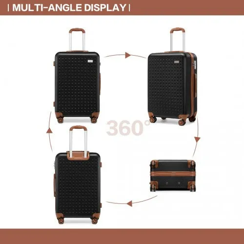 Kono 20 Inch Cabin Size Flexible Hard Shell Abs Suitcase With TSA Lock - Black