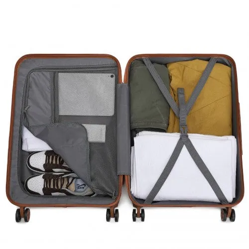 Kono 20 Inch Cabin Size Flexible Hard Shell Abs Suitcase With TSA Lock - Black