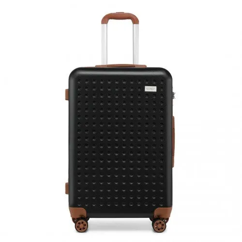 Kono 20 Inch Cabin Size Flexible Hard Shell Abs Suitcase With TSA Lock - Black