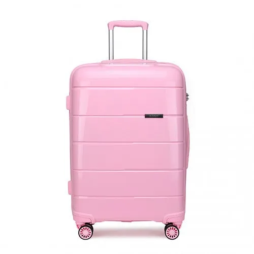 Kono 20 Inch Cabin Size Hard Shell PP Suitcase - Pink