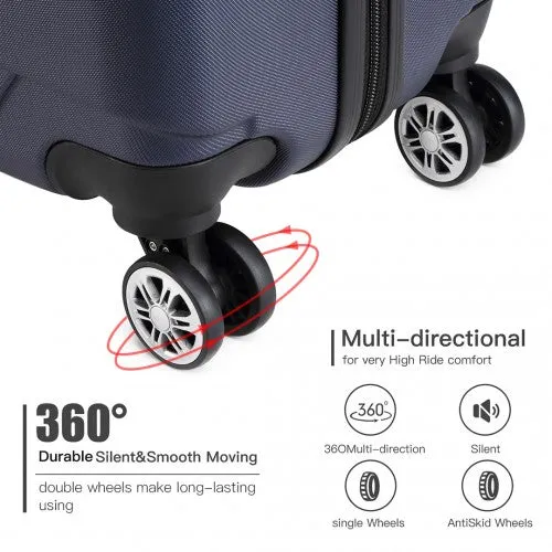 Kono 24 Inch Bandage Effect Hard Shell Suitcase - Navy