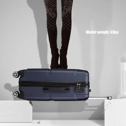 Kono 24 Inch Bandage Effect Hard Shell Suitcase - Navy