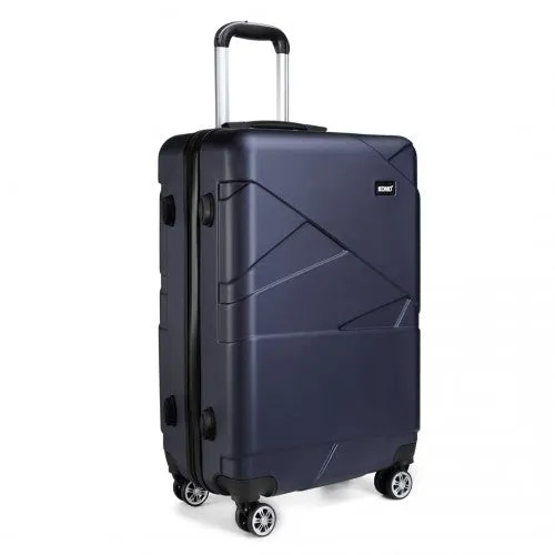 Kono 24 Inch Bandage Effect Hard Shell Suitcase - Navy