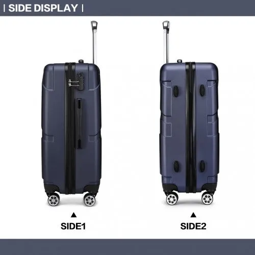 Kono 24 Inch Bandage Effect Hard Shell Suitcase - Navy