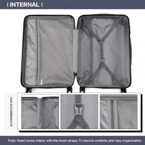 Kono 24 Inch Bandage Effect Hard Shell Suitcase - Navy