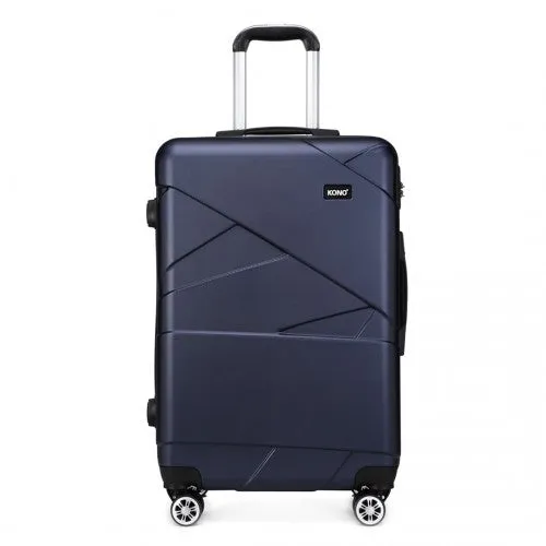 Kono 24 Inch Bandage Effect Hard Shell Suitcase - Navy