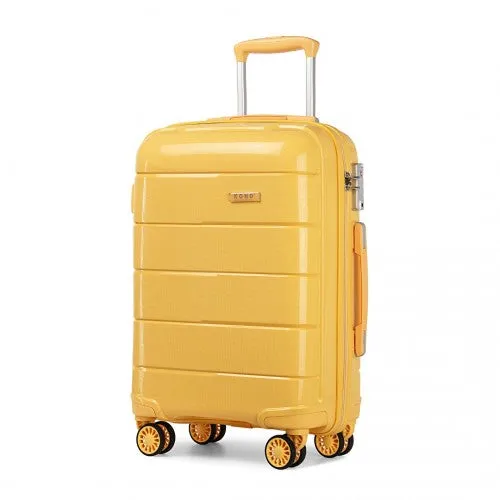 Kono 24 Inch Hard Shell PP Suitcase - Yellow