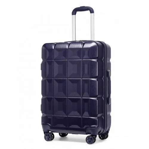 Kono 24 Inch Lightweight Hard Shell Abs Suitcase With TSA Lock - Navy