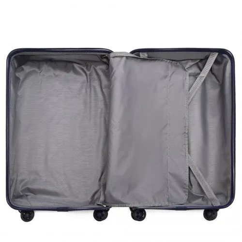 Kono 24 Inch Lightweight Hard Shell Abs Suitcase With TSA Lock - Navy