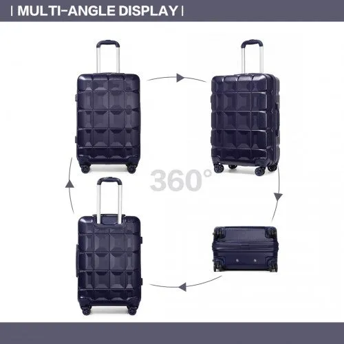 Kono 24 Inch Lightweight Hard Shell Abs Suitcase With TSA Lock - Navy