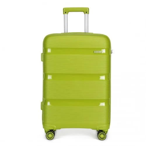 Kono 28 Inch Bright Hard Shell Pp Suitcase - Classic Collection - Green