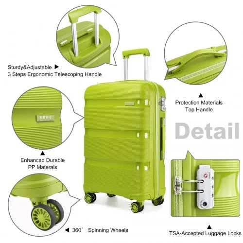 Kono 28 Inch Bright Hard Shell Pp Suitcase - Classic Collection - Green